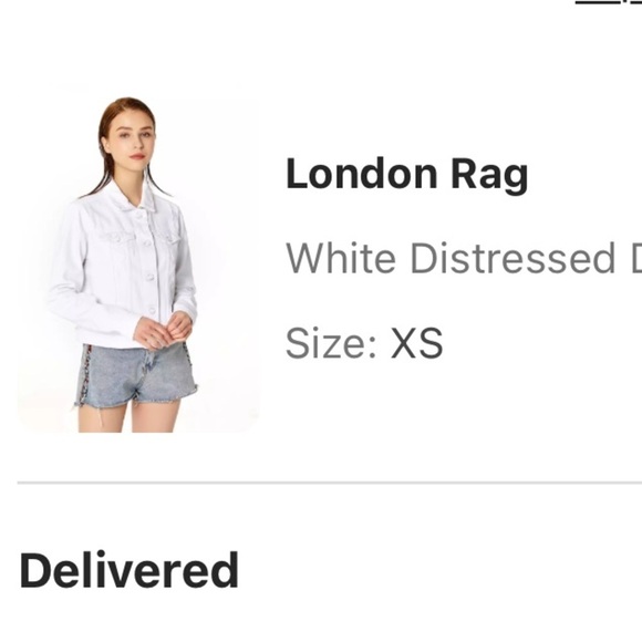 London Rag Distressed Denim Cream Jacket - Picture 4 of 5